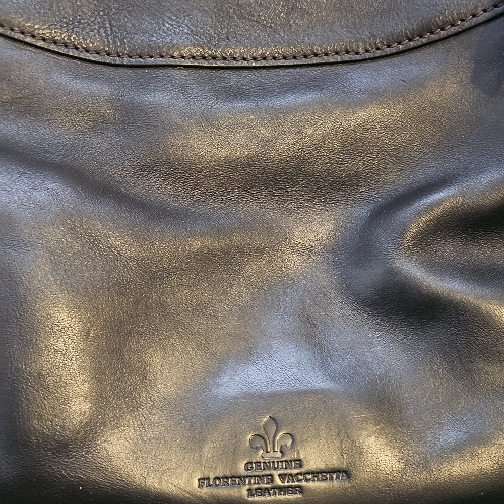 Dooney & Bourke Florentine Black Leather Bag with Unique Shoulder Strap - Picture 10 of 16